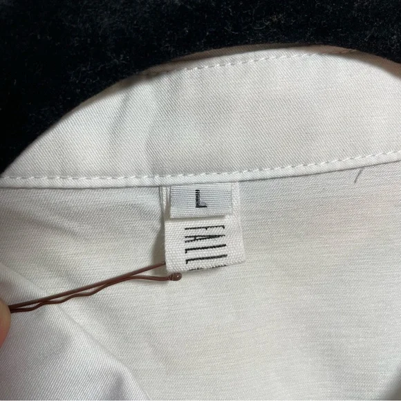 Women's White Button Down Shirt - Picture 3 of 4